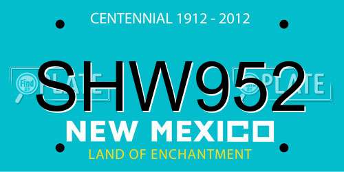 SHW952 New Mexico License Plate