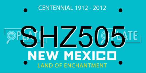 SHZ505 New Mexico License Plate