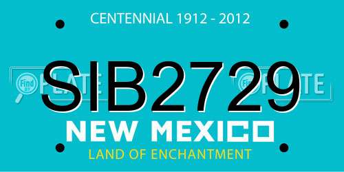 SIB2729 New Mexico License Plate