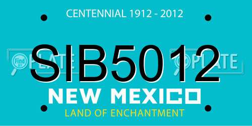SIB5012 New Mexico License Plate