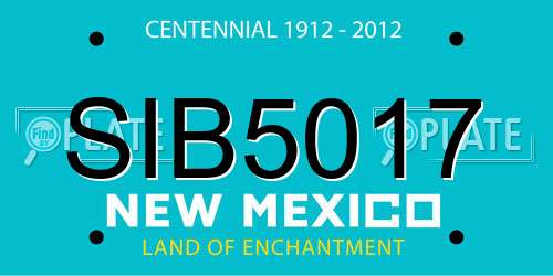 SIB5017 New Mexico License Plate