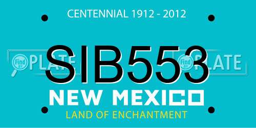SIB553 New Mexico License Plate