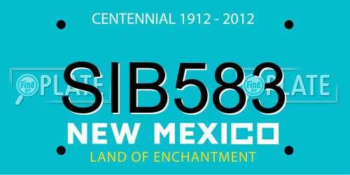 SIB583 New Mexico License Plate