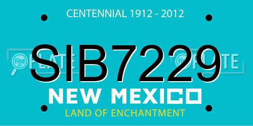 SIB7229 New Mexico License Plate