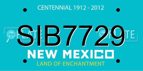 SIB7729 New Mexico License Plate