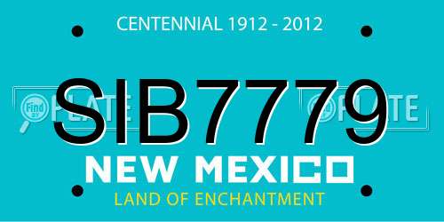SIB7779 New Mexico License Plate
