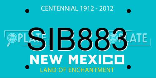 SIB883 New Mexico License Plate