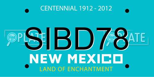 SIBD78 New Mexico License Plate