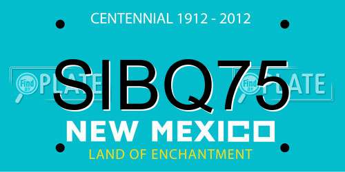 SIBQ75 New Mexico License Plate