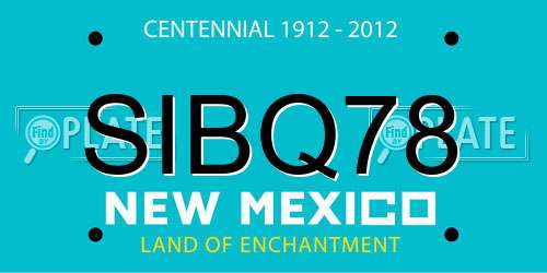 SIBQ78 New Mexico License Plate