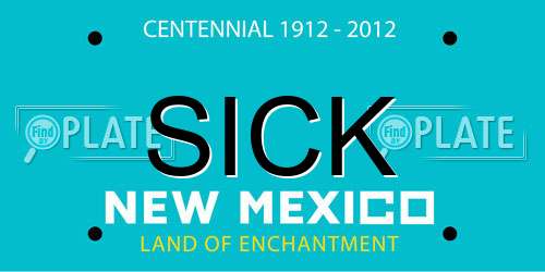 SICK New Mexico License Plate
