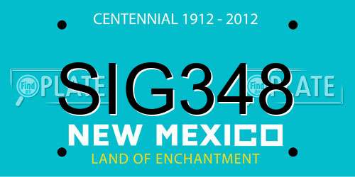 SIG348 New Mexico License Plate
