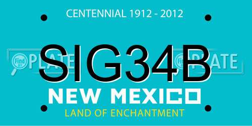 SIG34B New Mexico License Plate