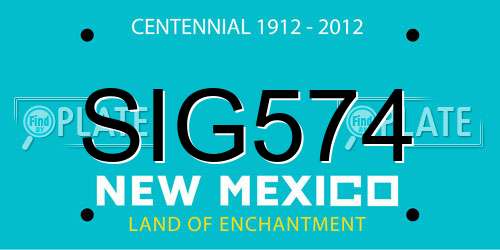 SIG574 New Mexico License Plate