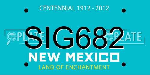 SIG682 New Mexico License Plate