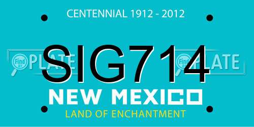 SIG714 New Mexico License Plate