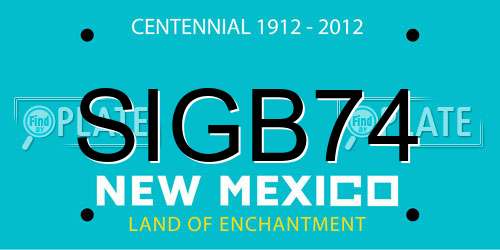 SIGB74 New Mexico License Plate