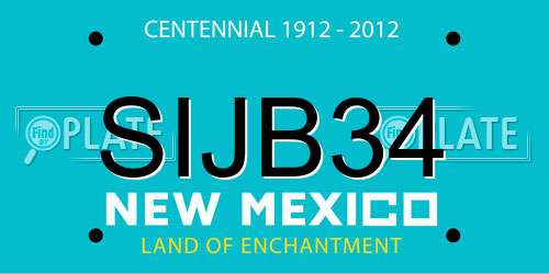 SIJB34 New Mexico License Plate