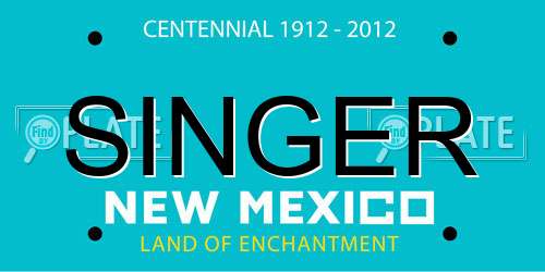 SINGER New Mexico License Plate