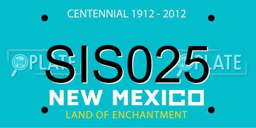 SIS025 New Mexico License Plate