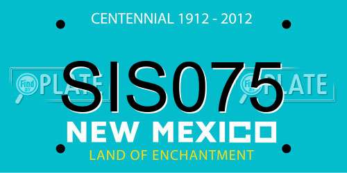 SIS075 New Mexico License Plate