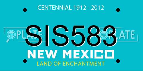 SIS583 New Mexico License Plate