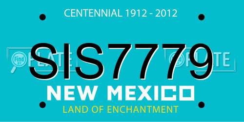 SIS7779 New Mexico License Plate