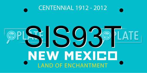 SIS93T New Mexico License Plate