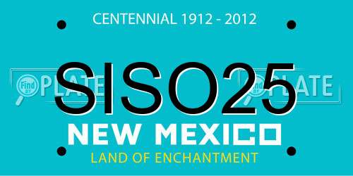 SISO25 New Mexico License Plate