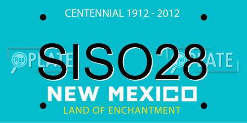 SISO28 New Mexico License Plate