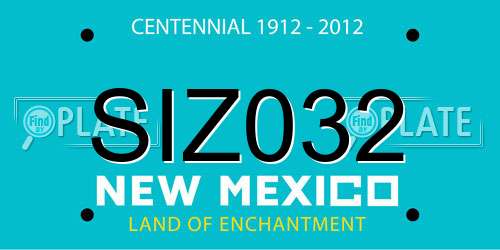SIZ032 New Mexico License Plate