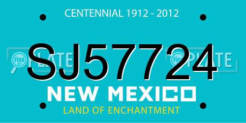 SJ57724 New Mexico License Plate