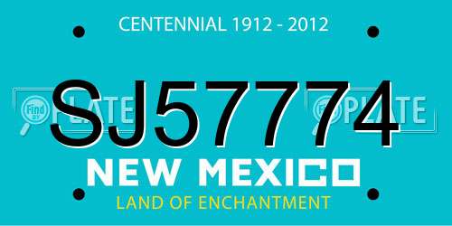 SJ57774 New Mexico License Plate