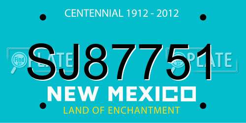 SJ87751 New Mexico License Plate
