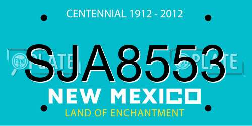 SJA8553 New Mexico License Plate