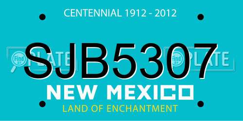 SJB5307 New Mexico License Plate