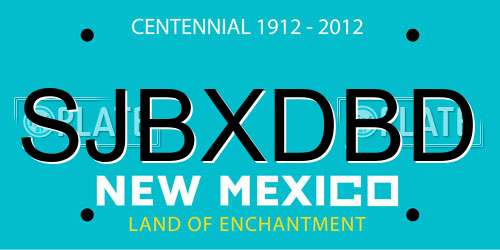 SJBXDBD New Mexico License Plate