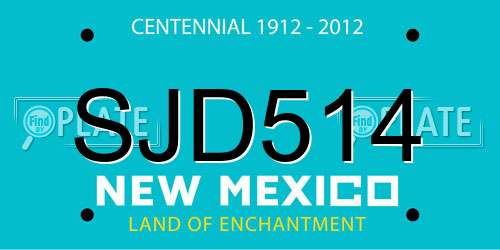 SJD514 New Mexico License Plate