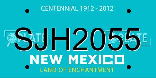 SJH2055 New Mexico License Plate