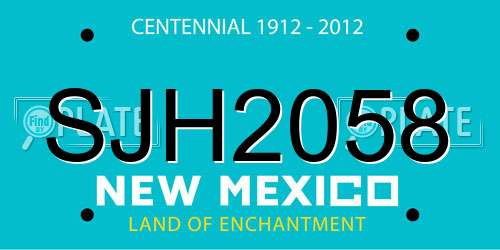 SJH2058 New Mexico License Plate