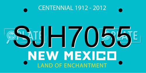 SJH7055 New Mexico License Plate