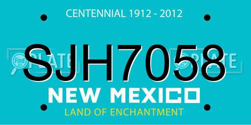 SJH7058 New Mexico License Plate