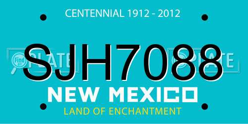SJH7088 New Mexico License Plate