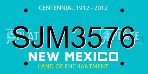 SJM3576 New Mexico License Plate