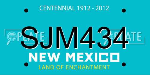 SJM434 New Mexico License Plate