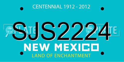 SJS2224 New Mexico License Plate
