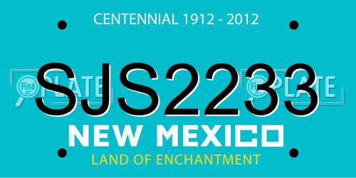 SJS2233 New Mexico License Plate