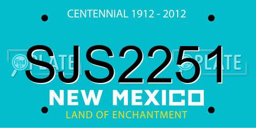 SJS2251 New Mexico License Plate