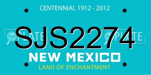 SJS2274 New Mexico License Plate