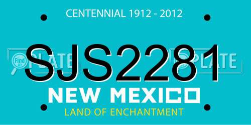 SJS2281 New Mexico License Plate